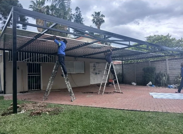 Construction crew working together on site